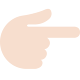 指向右边的手:浅肤色emoji素材一 160x160像素