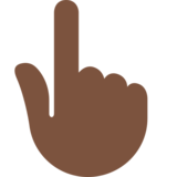 指向上方的手:深色肤色emoji素材一 160x160像素