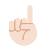 食指向上:浅肤色emoji素材一 160x160像素