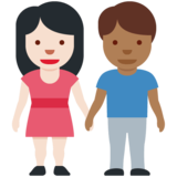 男女牵手:浅肤色,中深色emoji素材一 160x160像素
