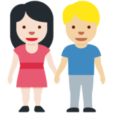 男女牵手:浅肤色,中浅肤色emoji素材一 160x160像素