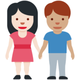 男女牵手:浅肤色,中肤色emoji素材一 160x160像素