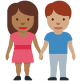 男女牵手:中深色肤色,中肤色emoji素材一 160x160像素