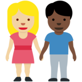 男女牵手:中浅肤色,深色肤色emoji素材一 160x160像素