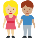 男女牵手:中浅肤色,中浅肤色emoji素材一 160x160像素