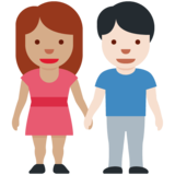 男女牵手:中肤色,浅肤色emoji素材一 160x160像素