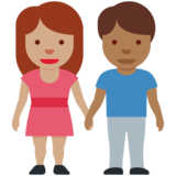 男女牵手:中肤色,中深色emoji素材一 160x160像素