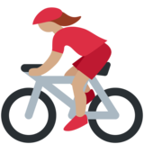 女子自行车运动:中等肤色emoji素材一 160x160像素