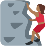 女子攀岩:中黑肤色emoji素材一 160x160像素