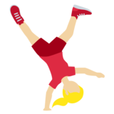 侧手翻的女人:中浅肤色emoji素材一 160x160像素