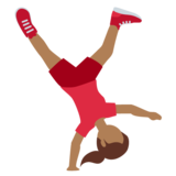 侧手翻的女人:中等深色肤色emoji素材一 160x160像素