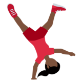 侧手翻的女人:深色肤色emoji素材一 160x160像素