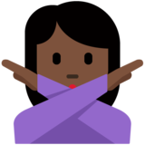 打“不”手势的女人:深色肤色emoji素材一 160x160像素