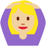 做“好”手势的女人:中等浅肤色emoji素材一 160x160像素