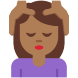 女性按摩:中黑肤色emoji素材一 160x160像素