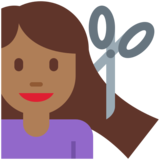 女士理发:中等深色肤色emoji素材一 160x160像素