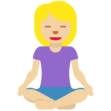 打坐的女人:中浅肤色emoji素材一 160x160像素