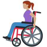 手动轮椅女性:中等肤色emoji素材一 160x160像素