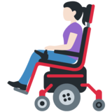 坐电动轮椅的女性:肤色浅emoji素材一 160x160像素