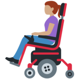 坐电动轮椅的女性:中等肤色emoji素材一 160x160像素