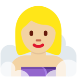 蒸汽房女性:中浅肤色emoji素材一 160x160像素