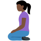 跪着的女人:深色肤色emoji素材一 160x160像素