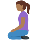 跪着的女人:中黑肤色emoji素材一 160x160像素