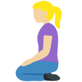 女性跪下:中浅肤色emoji素材一 160x160像素