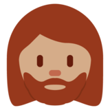 有络腮胡子的女人: 中等肤色emoji素材一 160x160像素