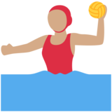 女子水球:中等肤色emoji素材一 160x160像素