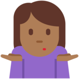 女人耸肩:中黑肤色emoji素材一 160x160像素