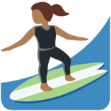 女子冲浪:中黑肤色emoji素材一 160x160像素