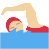 女子游泳:中浅肤色emoji素材一 160x160像素