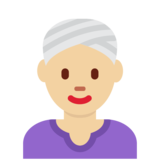 戴头巾的女人:中等浅肤色emoji素材一 160x160像素