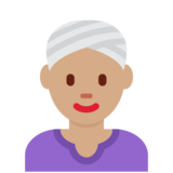 戴头巾的女人:中等肤色emoji素材一 160x160像素