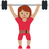 女性举重:中等肤色emoji素材一 160x160像素
