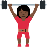 女性举重:深色肤色emoji素材一 160x160像素