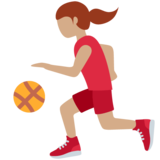 打球的女人:中等肤色emoji素材一 160x160像素