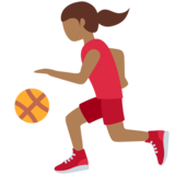 打球的女人:中黑肤色emoji素材一 160x160像素