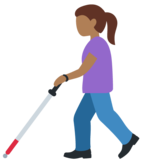 拿拐杖的女人:中深色肤色emoji素材一 160x160像素