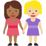 女性牵手:中暗肤色,中浅肤色emoji素材一 160x160像素