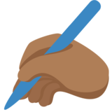 写字的手:中黑肤色emoji素材一 160x160像素