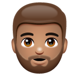 男士:中等肤色,胡须emoji素材一 160x160像素