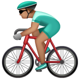 个人骑车:中等肤色emoji素材一 160x160像素