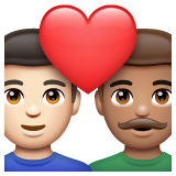 情侣: 男人男人较浅肤色中等肤色emoji素材一 160x160像素