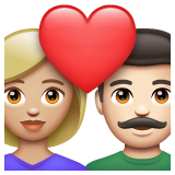 情侣: 女人男人中等-浅肤色较浅肤色emoji素材一 160x160像素