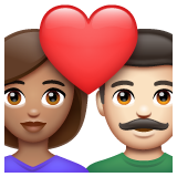 情侣: 女人男人中等肤色较浅肤色emoji素材一 160x160像素