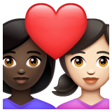 情侣: 女人女人较深肤色较浅肤色emoji素材一 160x160像素