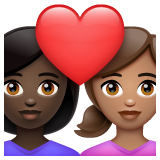 情侣: 女人女人较深肤色中等肤色emoji素材一 160x160像素