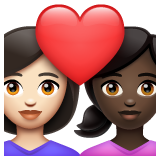 情侣: 女人女人较浅肤色较深肤色emoji素材一 160x160像素